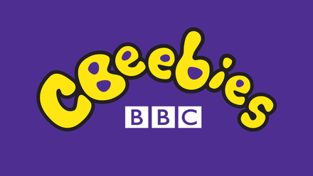 CBeebies Logo on a deep purple background.