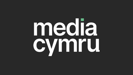 Media Cymru logo on black background.