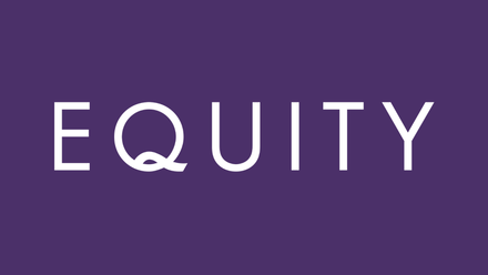 Equity logo in white on a purple background.