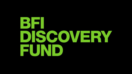 Logo: BFI Discovery Fund in neon green on a black background.